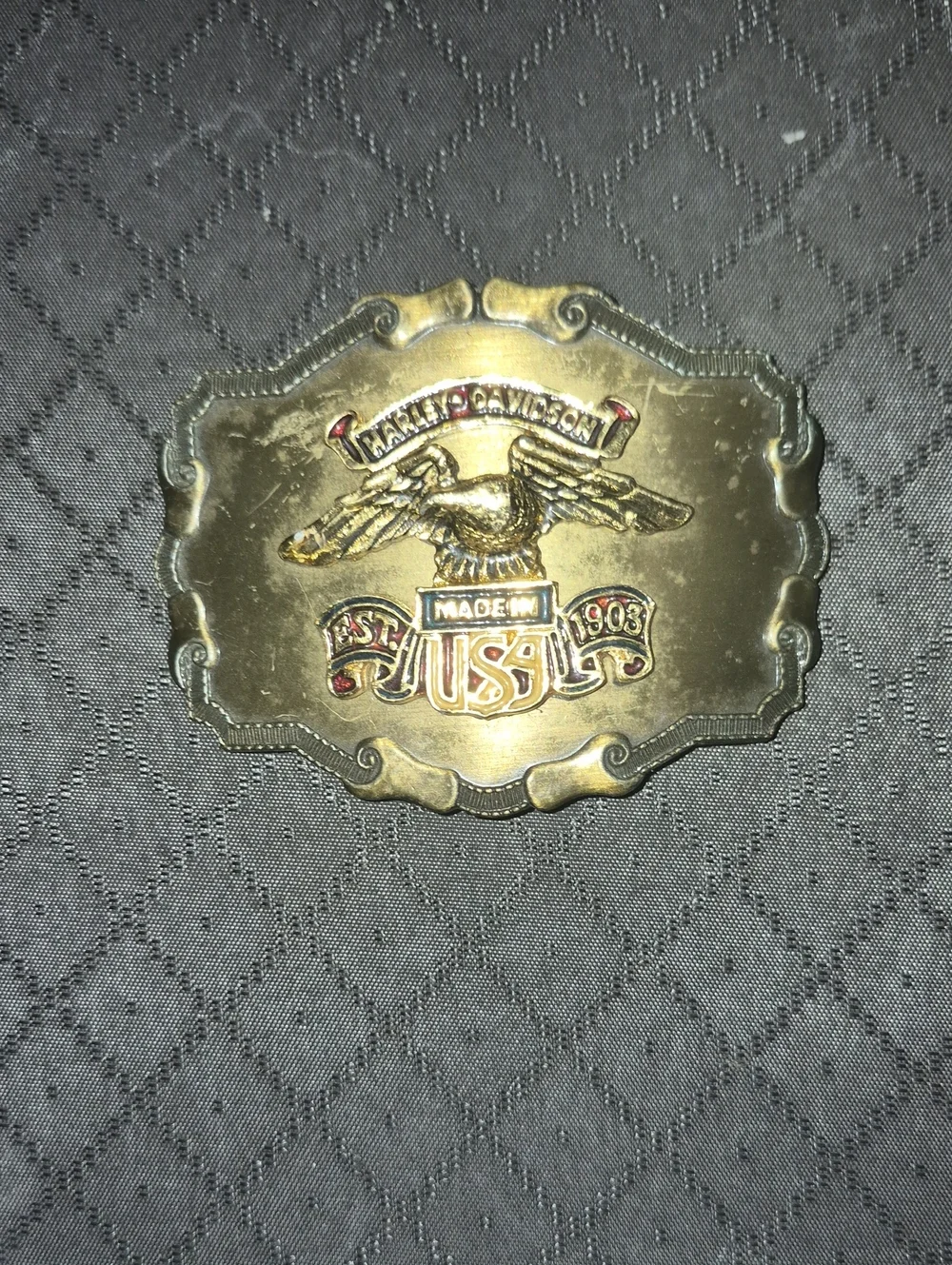 Harley-Davidson Gold and Red Eagle Belt Buckle